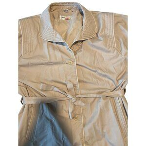 Vintage Dawn‎ Womens Belted Trench Coat Size 20 Beige